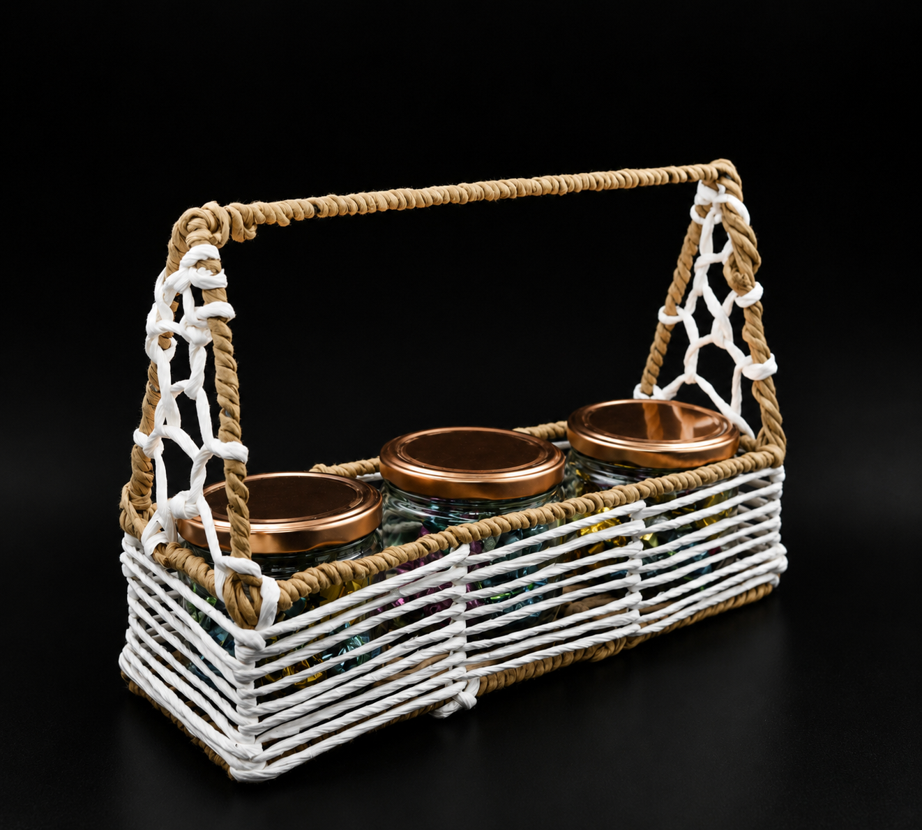 3 Jar Jute Basket